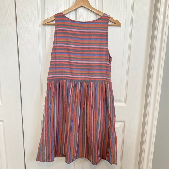 Madewell Striped Sun Dress XXS Pink Multicolor Pockets Tomato Girl Button-Front - Picture 3 of 11